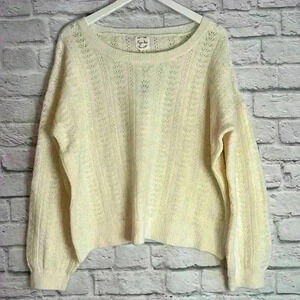 Hippie Rose Women's Pullover Sweater Blizzard White NWT Size XL